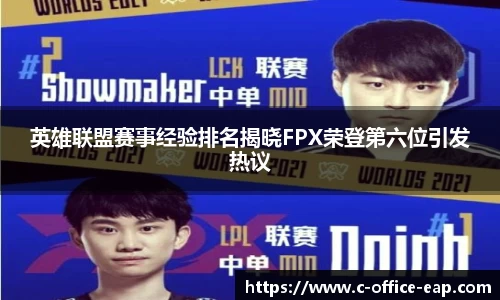 英雄联盟赛事经验排名揭晓FPX荣登第六位引发热议